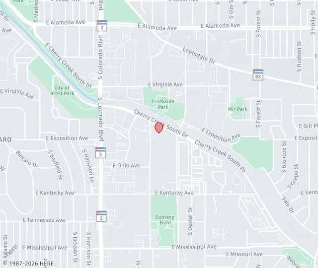 Map of Peak Plastic Surgery Center in Cherry Creek, Denver